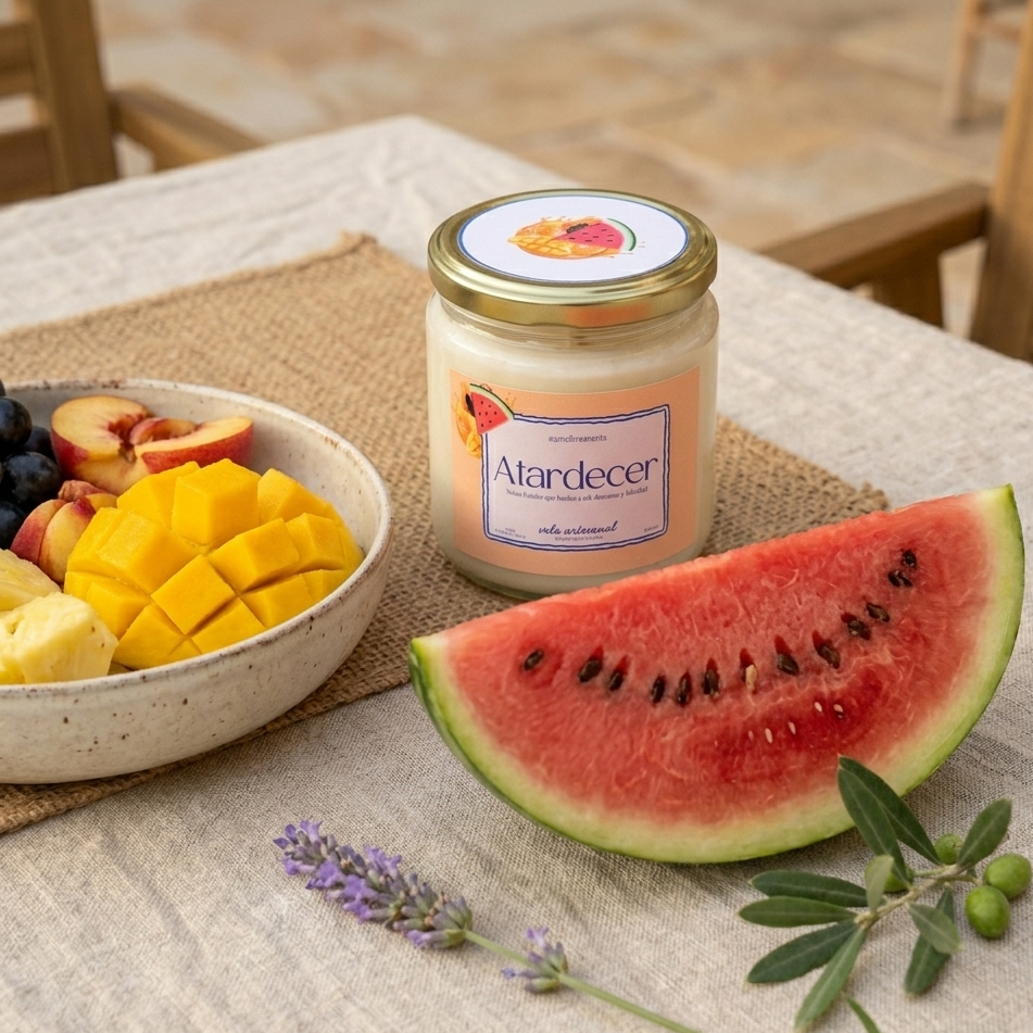 Vela aromática de soja Atardecer - Aroma tropical frutal - 240g