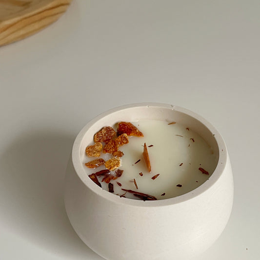 Vela 'Canela y Naranja' | Vela Recipiente Resina Ecológica